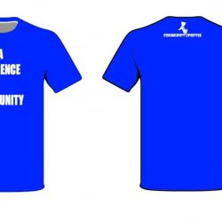 Blue back and front t-shirt layout